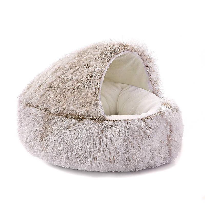 Cozy Plush Cat Cave Bed
