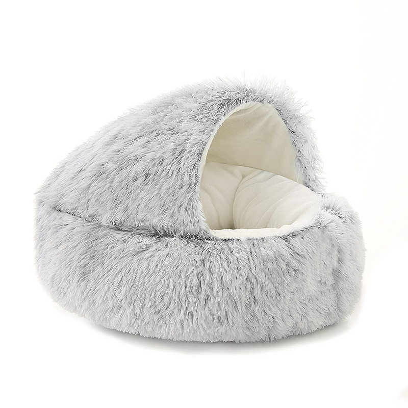 Cozy Plush Cat Cave Bed
